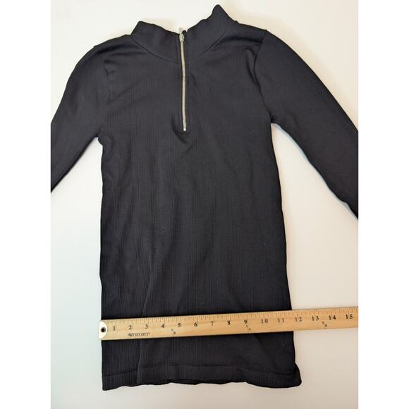 FREE PEOPLE Movement Womens SLAY Top Long Sleeve Quarter Zip Black Size M/L - Picture 9 of 11